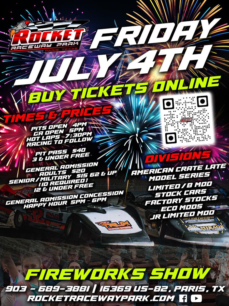 Celebrate w/ Rocket Raceway Park for July 4th!