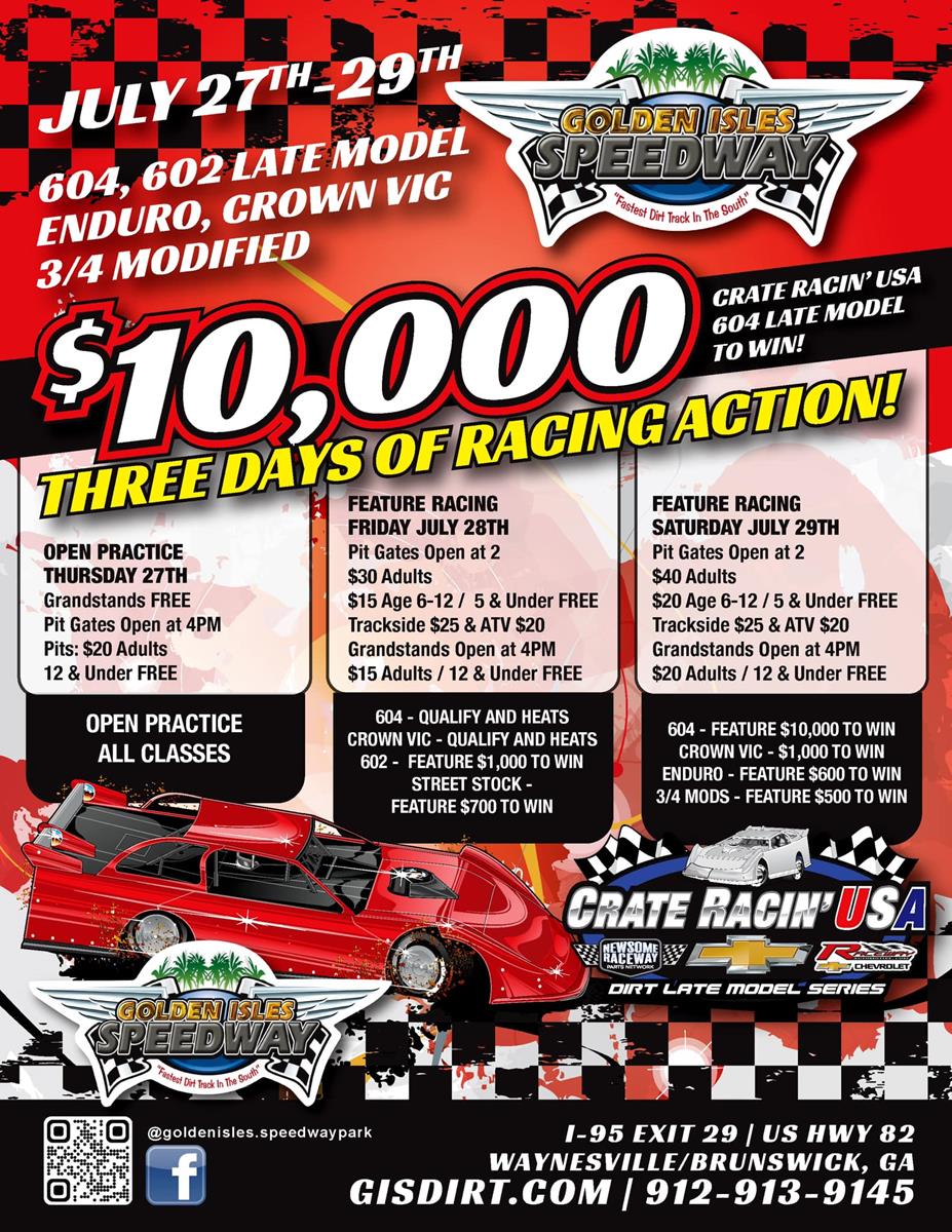 Big show this weekend featuring CRUSA late models for 10k to win !