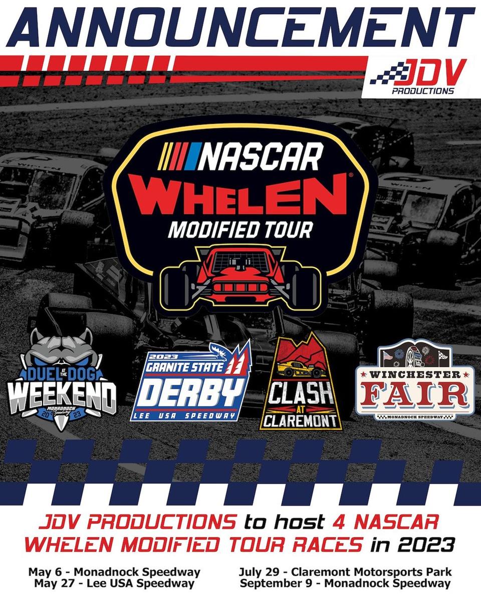 JDV Productions Announces Four NASCAR Whelen Modified Tour Dates