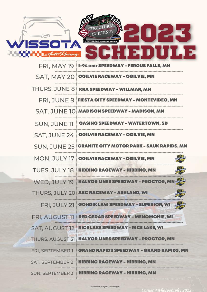 2023 Structural Buildings WISSOTA Late Model Challenge Series Schedule Announced