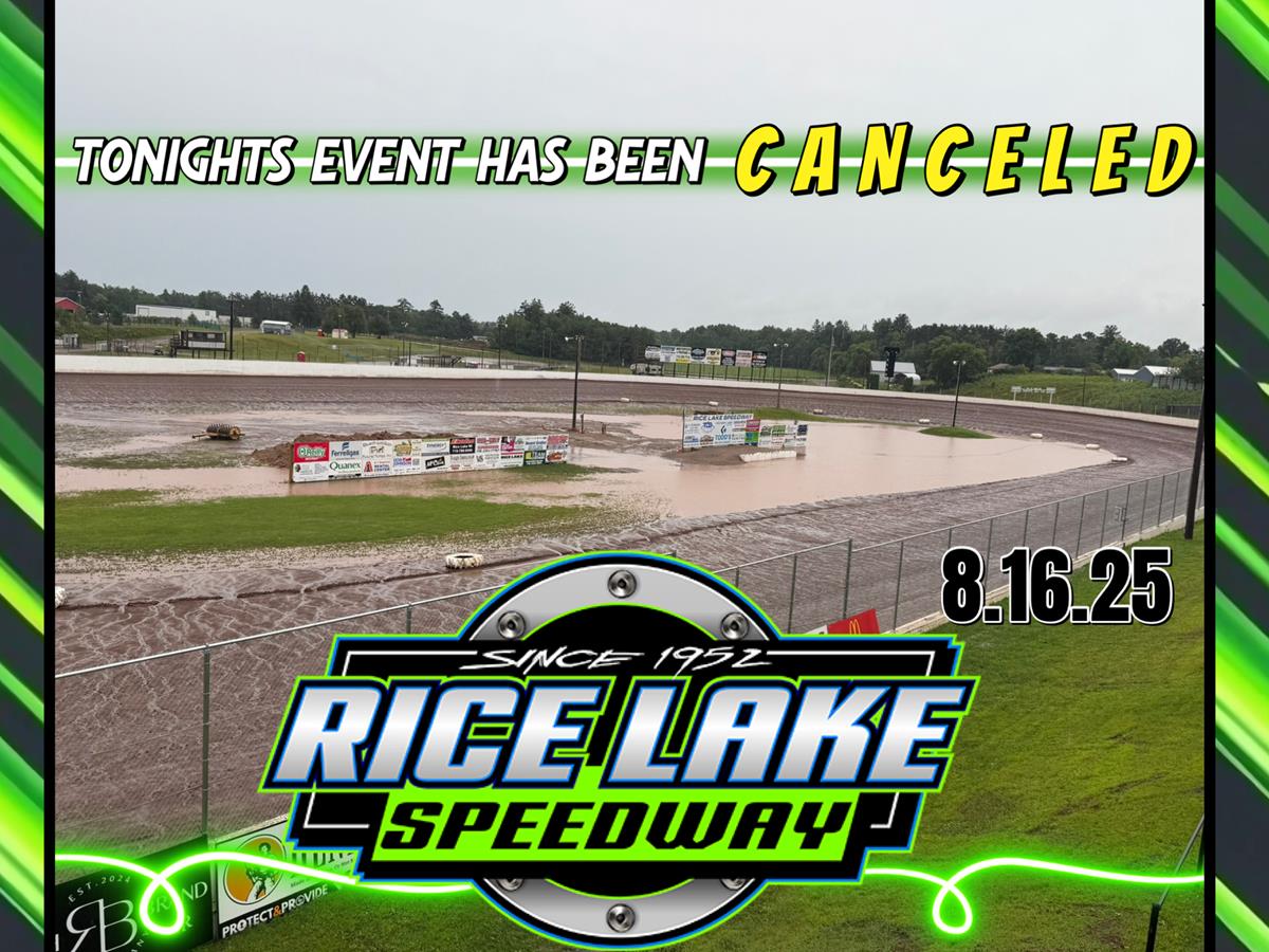 Racing for Tonight 8.16.25 has been Canceled