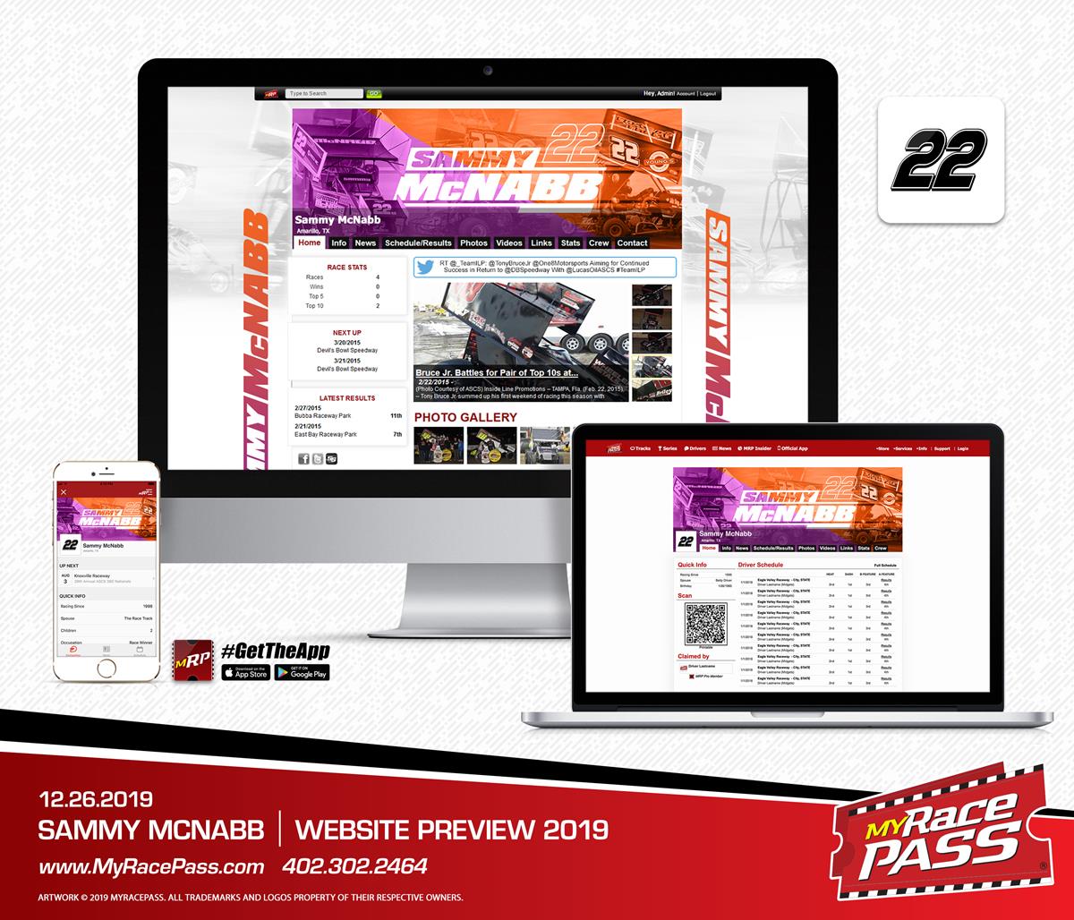 MyRacePass launches new internet home for Sammy McNabb