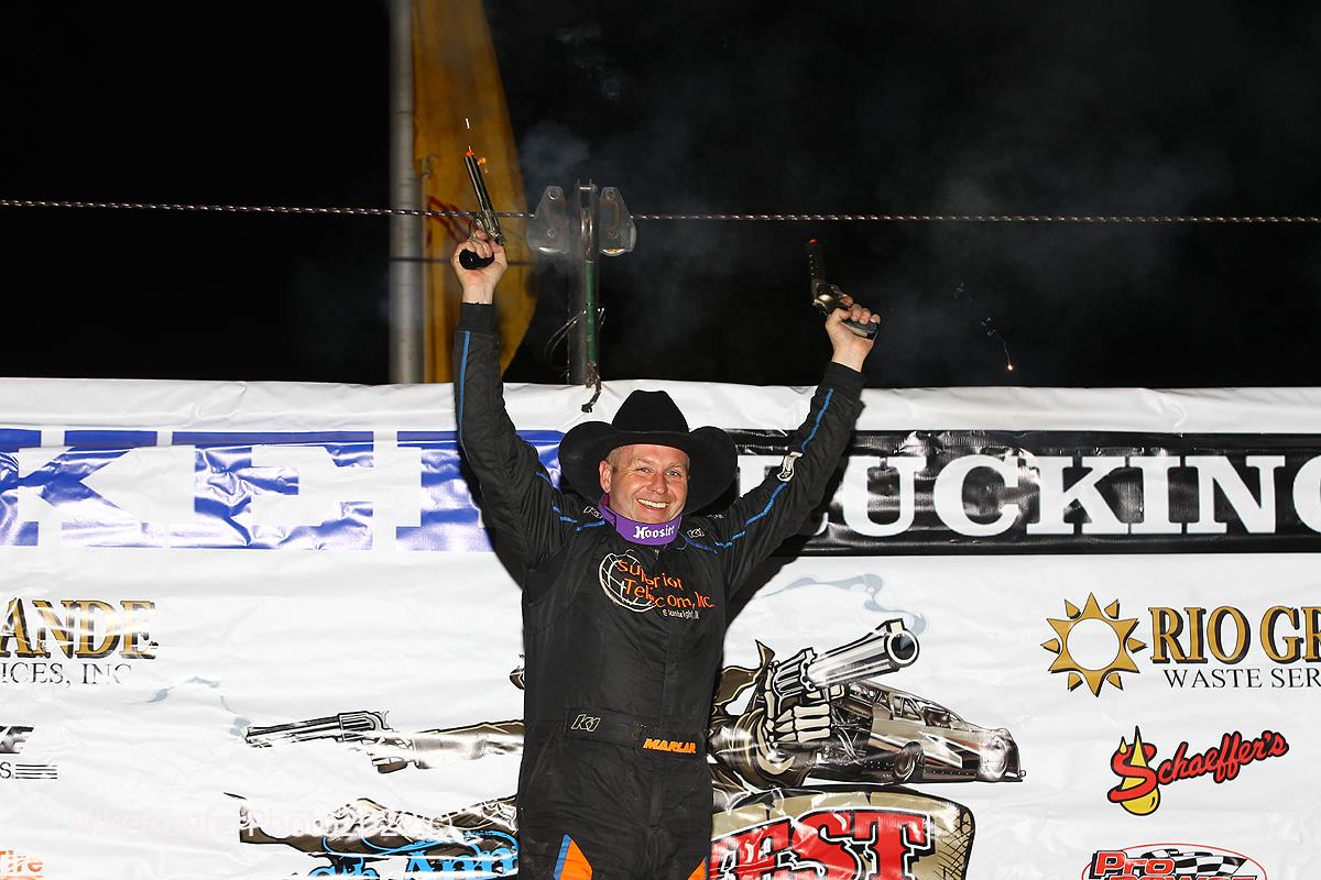 Mike Marlar in Victory Lane at the 2022 Wild West Shootout.