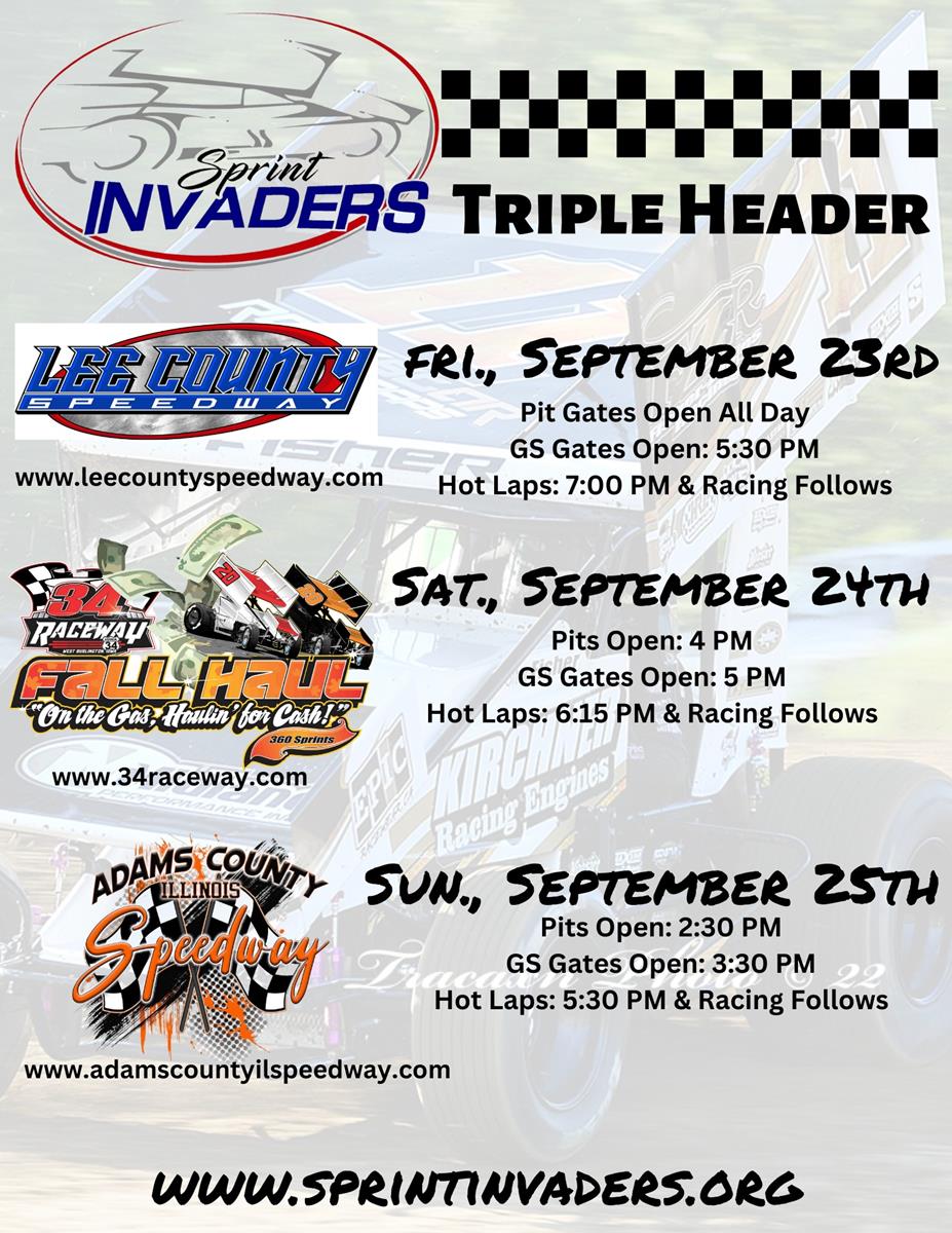 Huge Three-Race Weekend for Sprint Invaders Includes $5,000 Fall Haul!