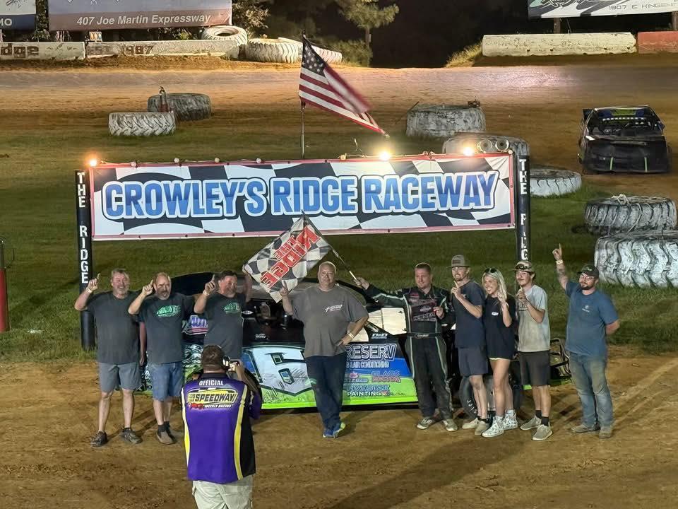 Dillon Knight earned his seventh win of the 2025 season with a Saturday night victory on August 30 at Crowley’s Ridge Raceway.