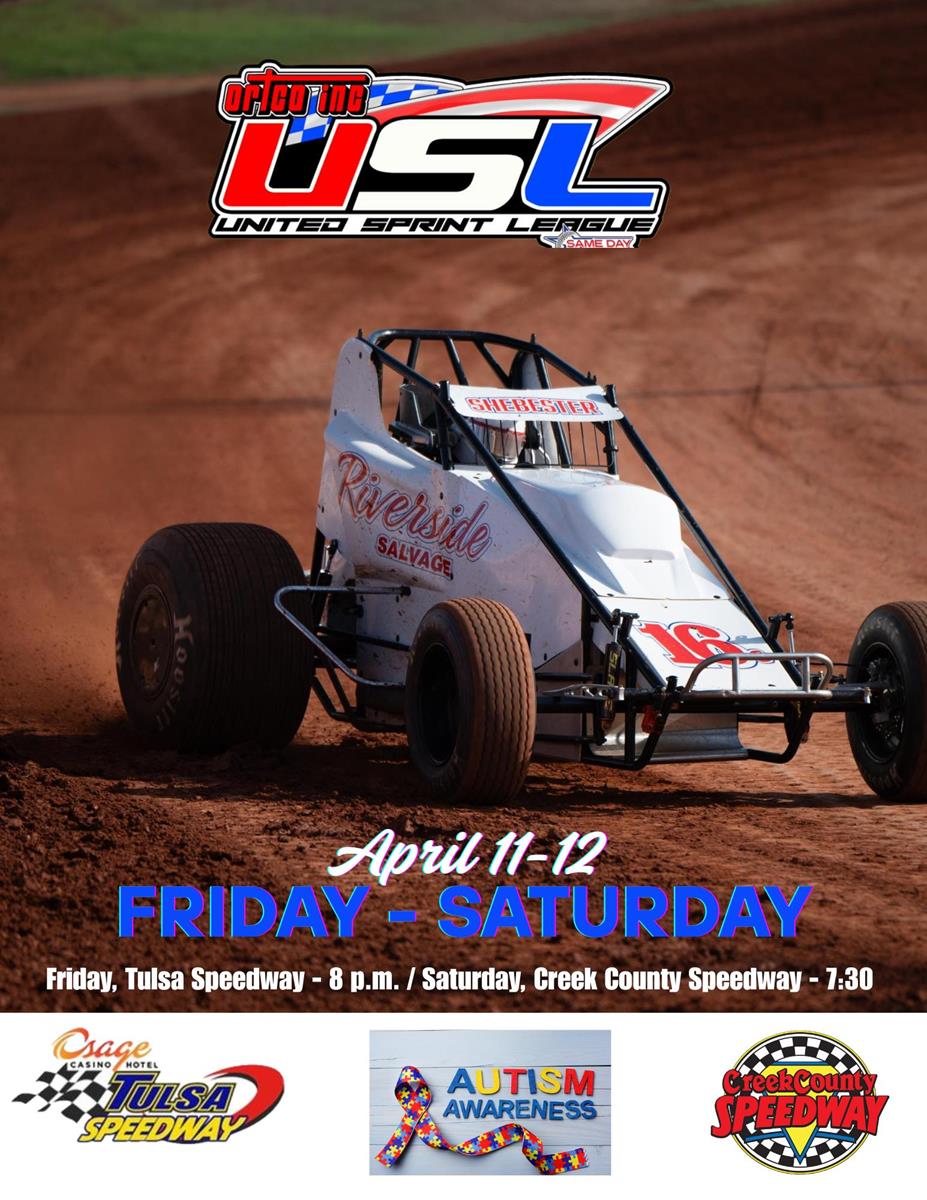 USL travels to Tulsa Speedway, Creek County Speedway this weekend