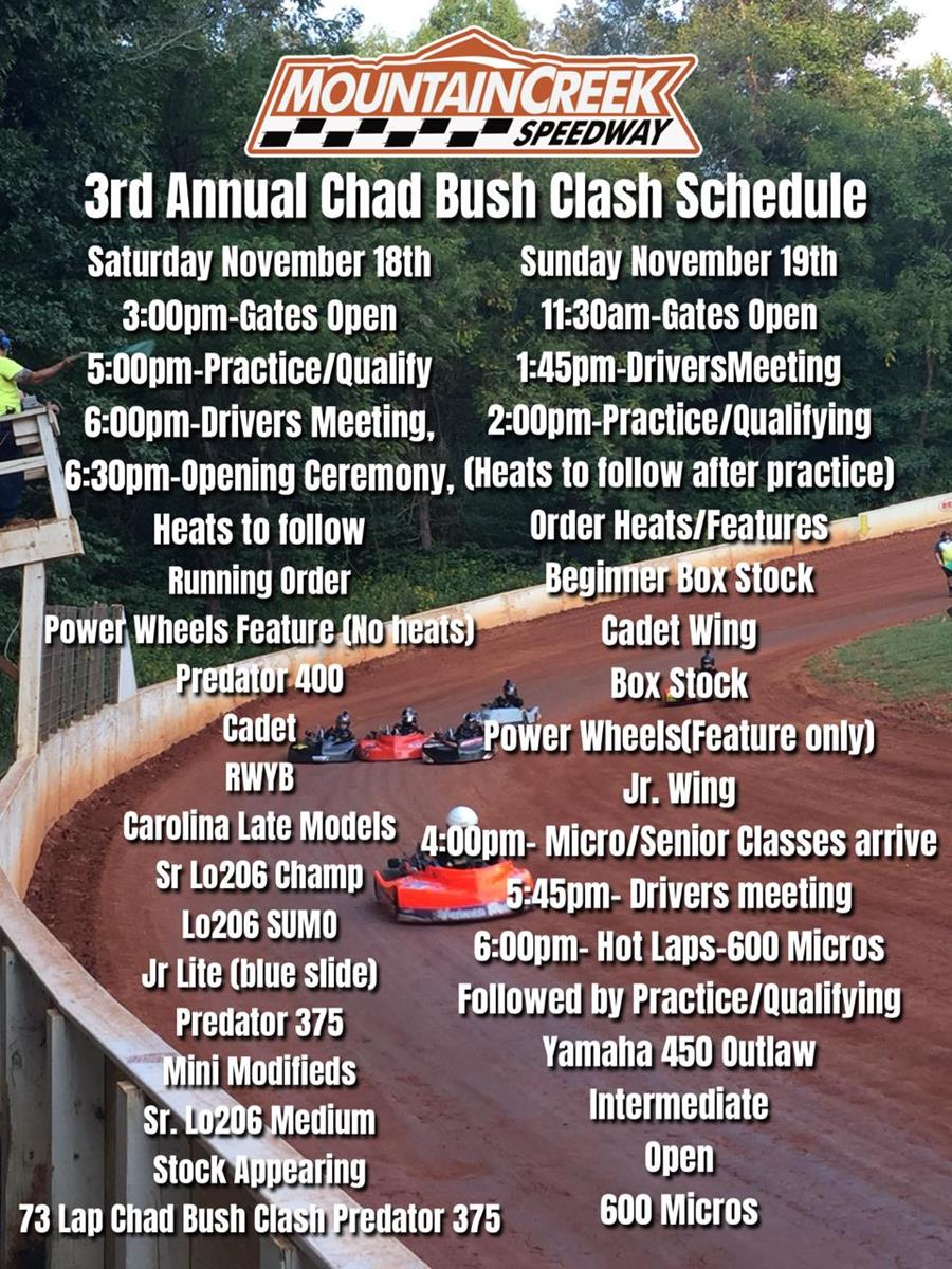 Schedule: 3rd Annual Chad Bush Clash