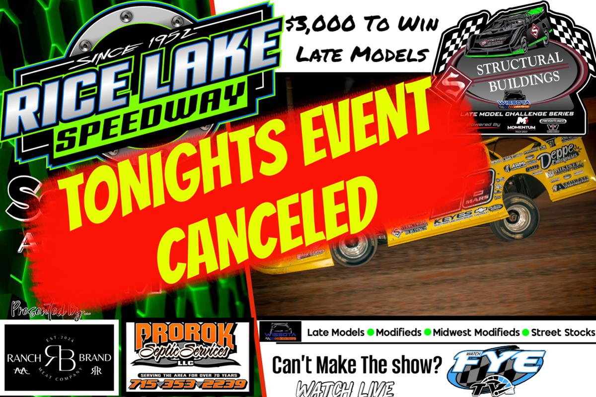 TONIGHTS EVENT CANCELED
