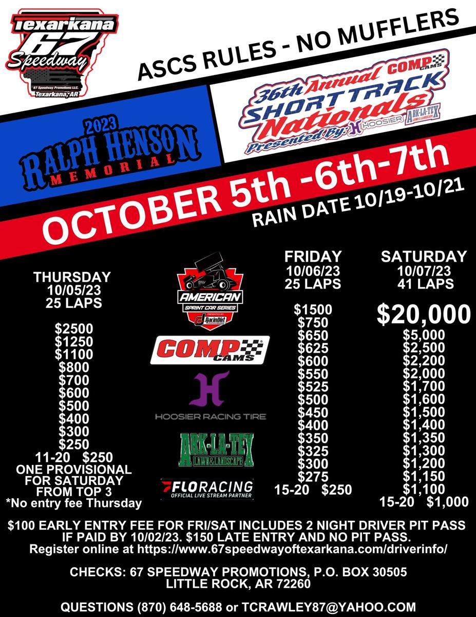 36th Annual Comp Cams Short Track Nationals presented by Hoosier Tires and Ark-La-Tex Lawn &amp; Landscape
