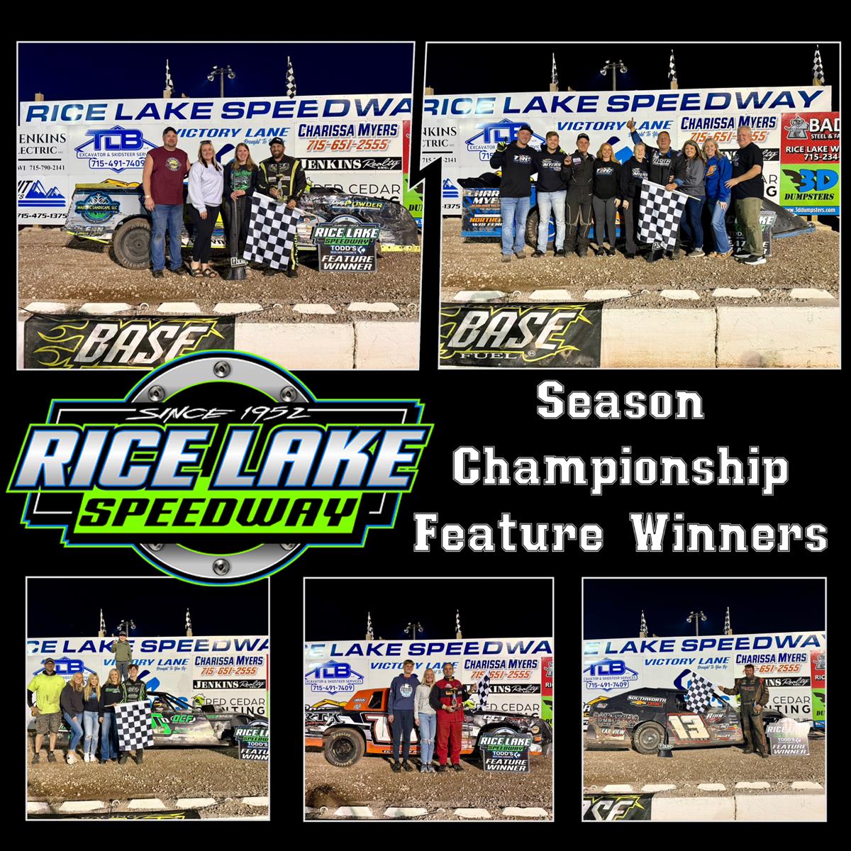Season Champions Crowned; Myers Breaks Record at Rice Lake Speedway