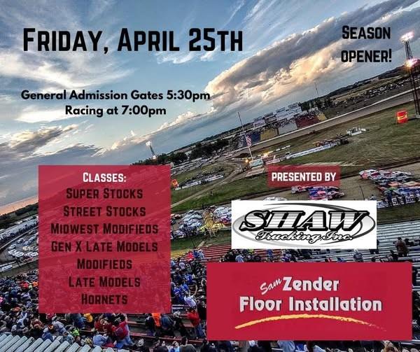 Join us this Friday night April 25 for our Season Opener