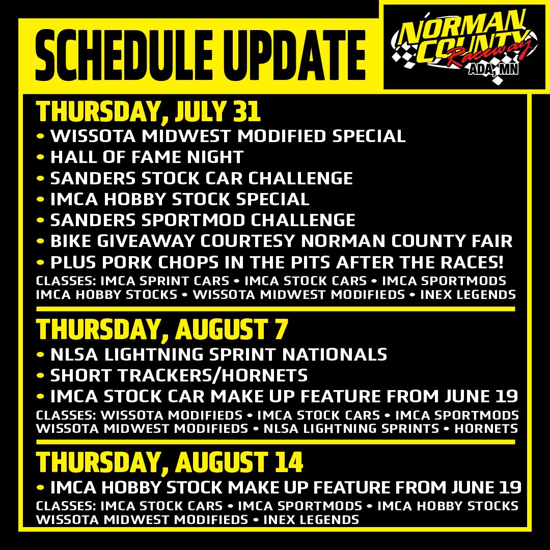 SCHEDULE UPDATE
