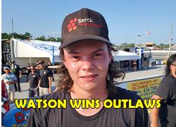 WATSON LEADS ALL 50 LAPS TO WIN FAITH CHAPEL OUTLAWS.