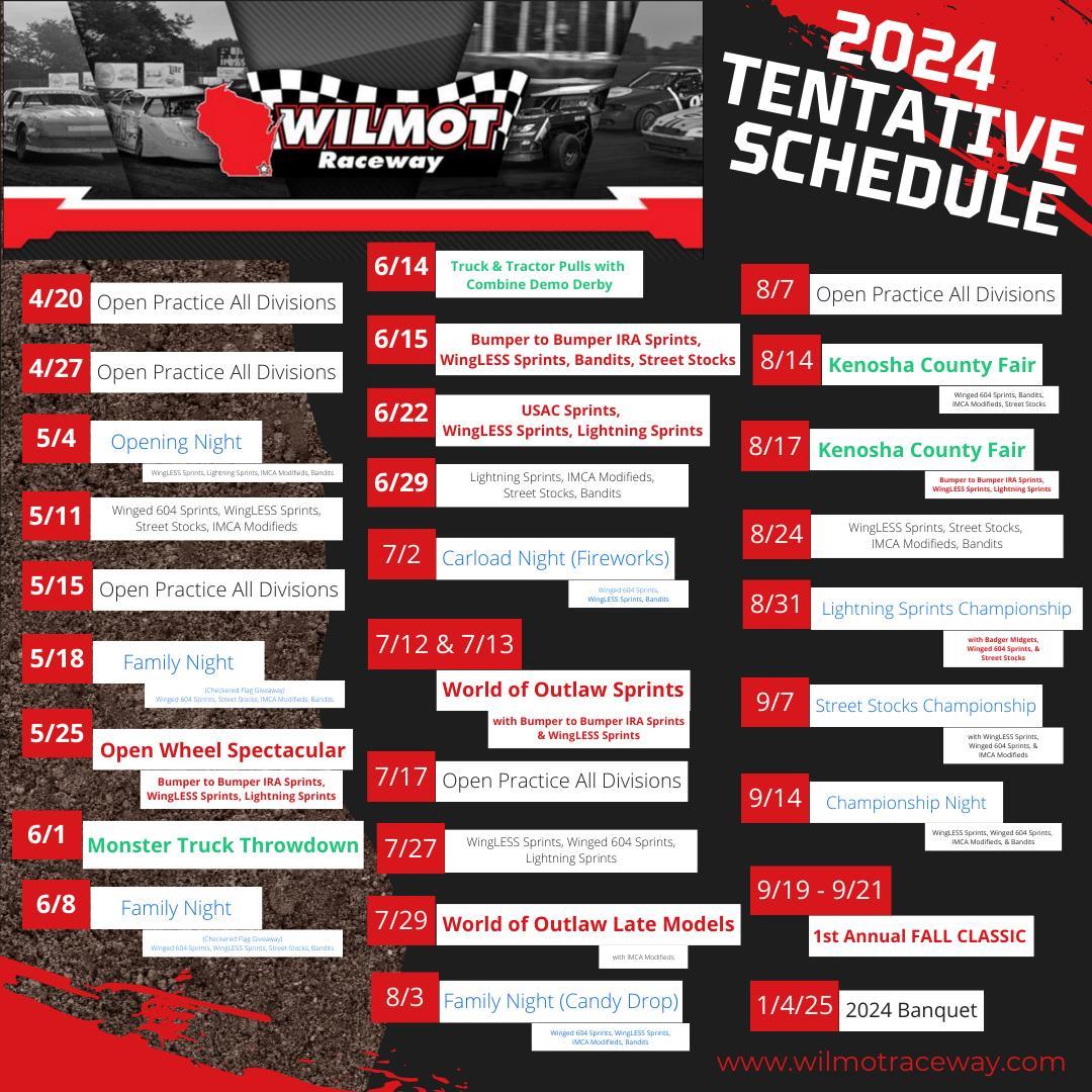 2024 Tentative Schedule