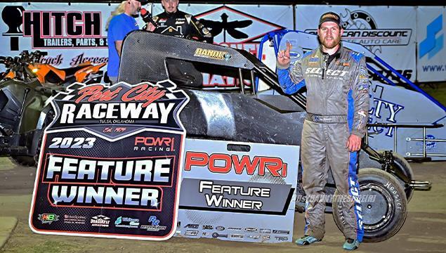 Trey Marcham Wins in Late-Race Pass with POWRi West Midgets at Port City Raceway