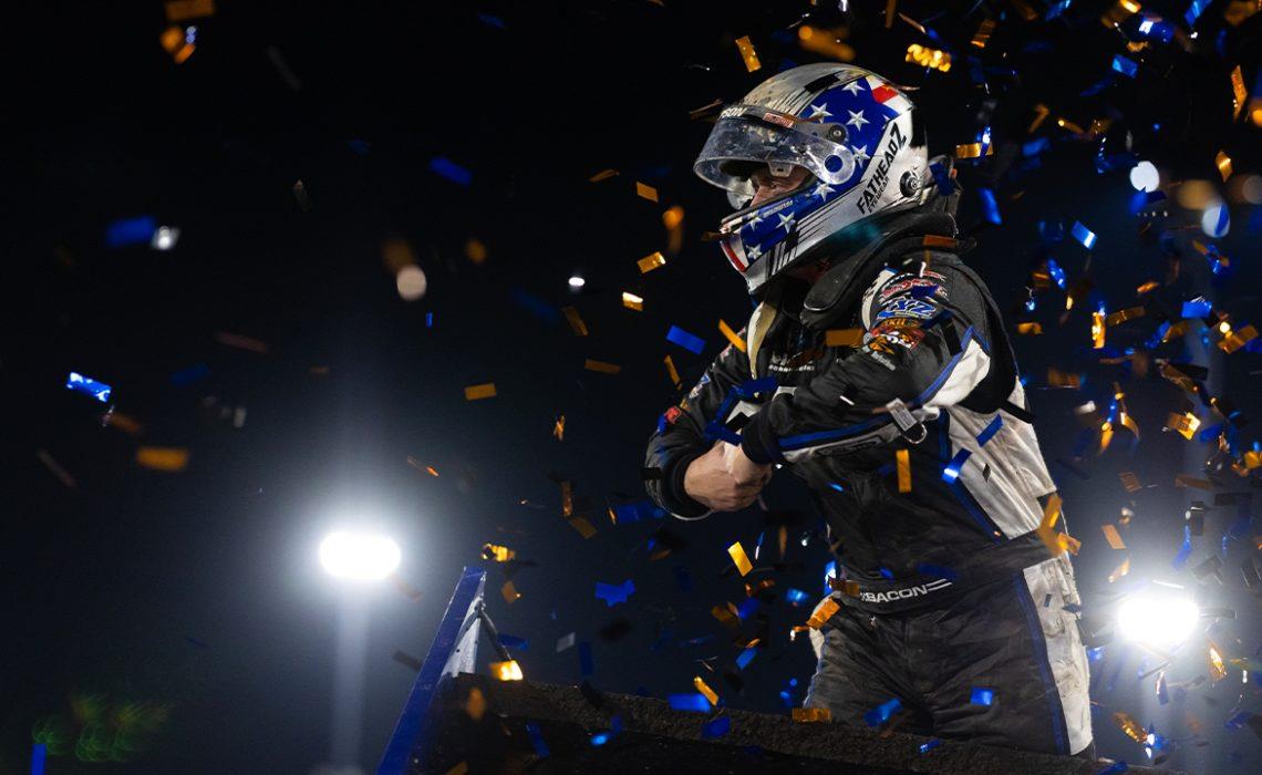 MACHO MAN MAGIC: LATE RACE PASS AT TRI-STATE SPEEDWAY LEADS BRADY BACON TO FIRST WORLD OF OUTLAWS WIN