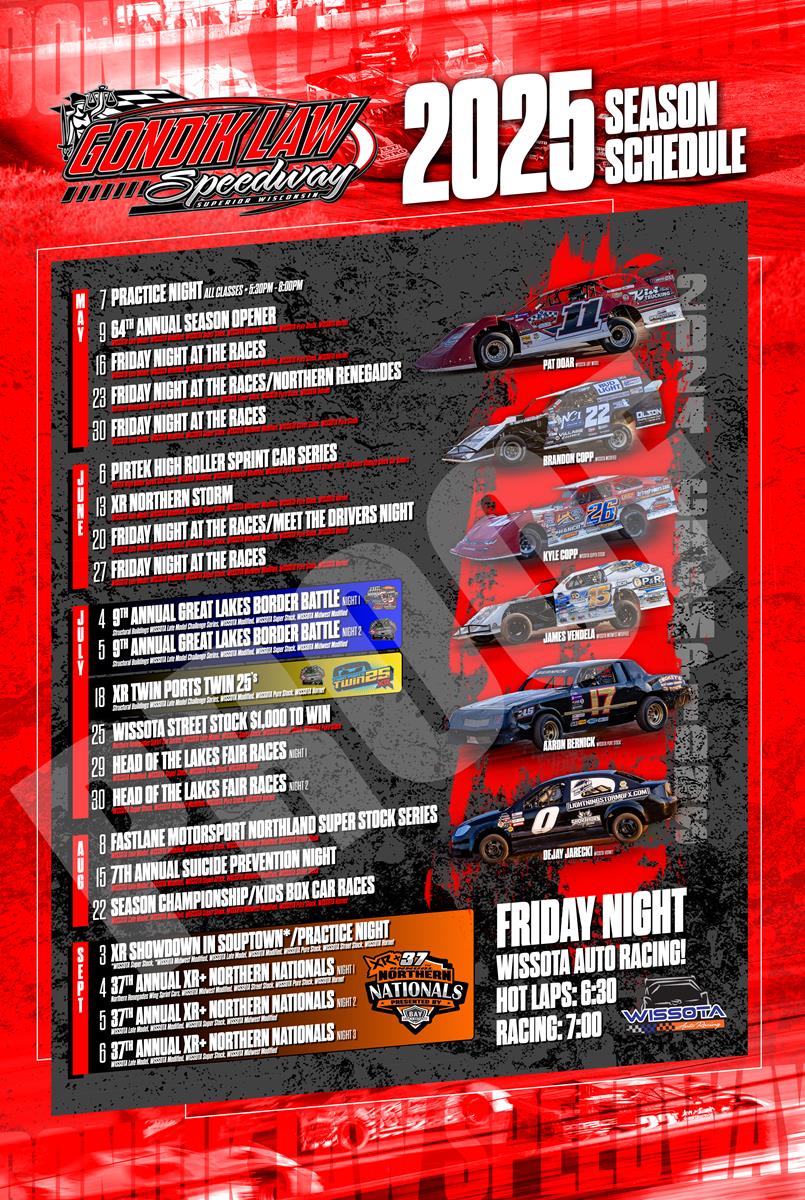 Gondik Law Speedway Announces Action-Packed 2025 Racing Schedule!