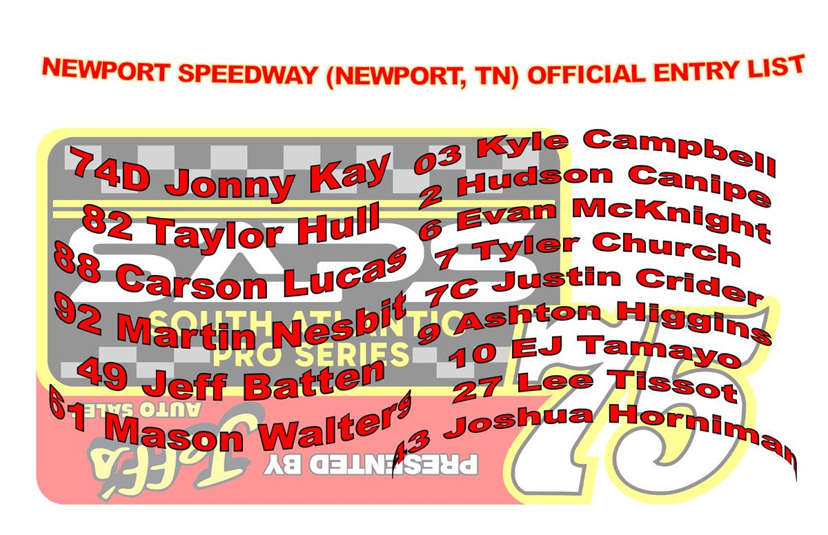 NEWPORT SPEEDWAY OFFICIAL ENTRY LIST