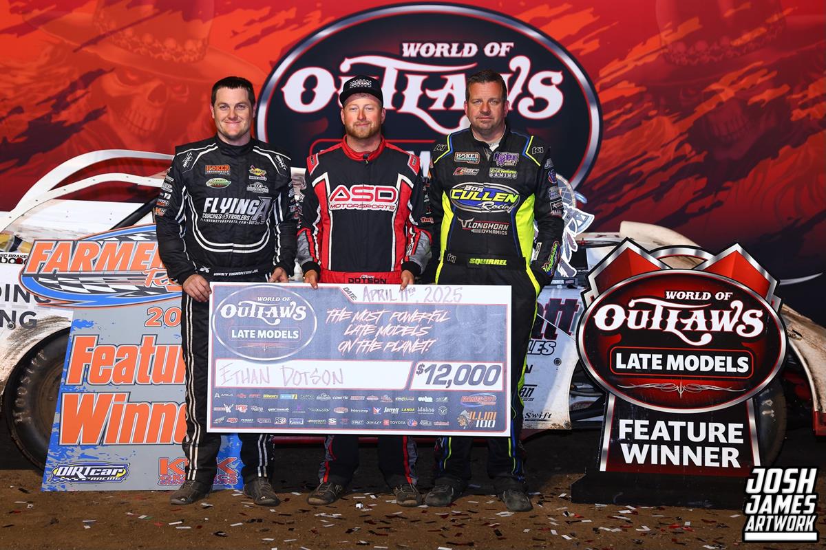 Farmer City Raceway (Farmer City, IL) – World of Outlaws Late Model Series – Illini 100 – April 11th-12th, 2025. (Josh James Artwork)