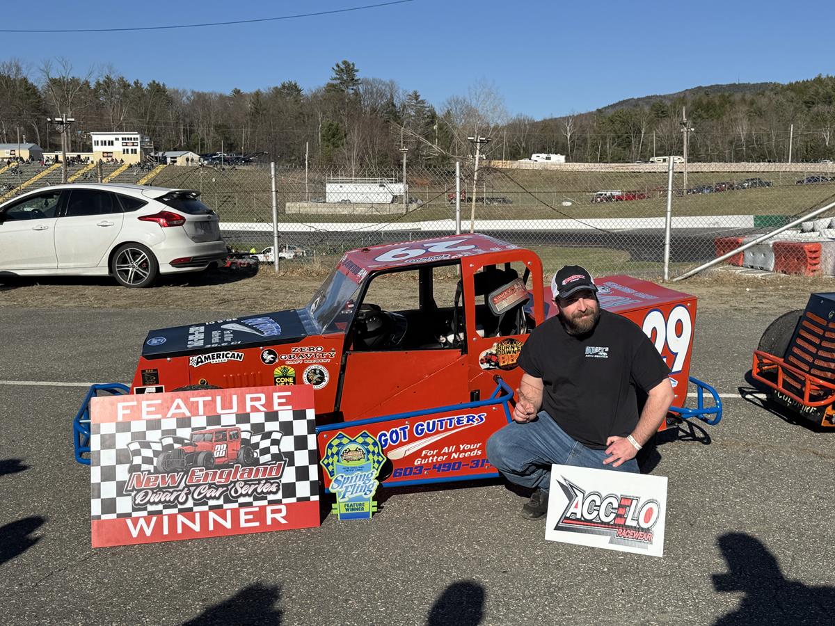 Tom Harwood Kicks off the 2025 New England Dwarf Car Series Season with a Win!