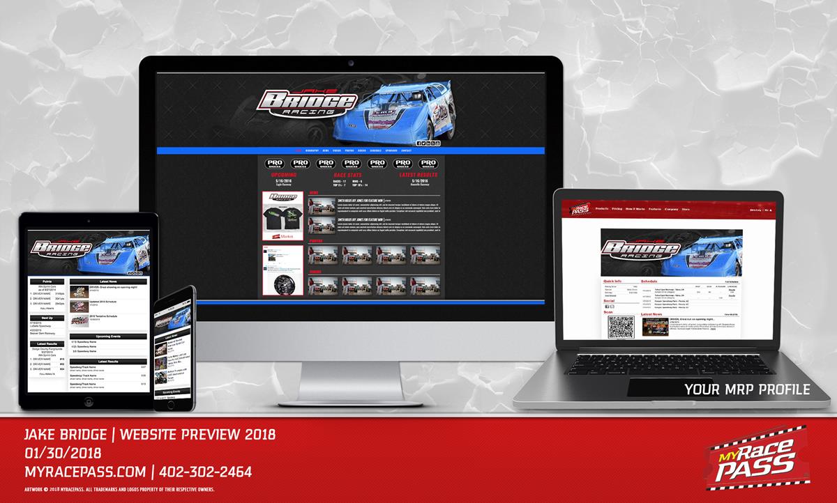 MyRacePass creates new site for Jake Bridge Racing