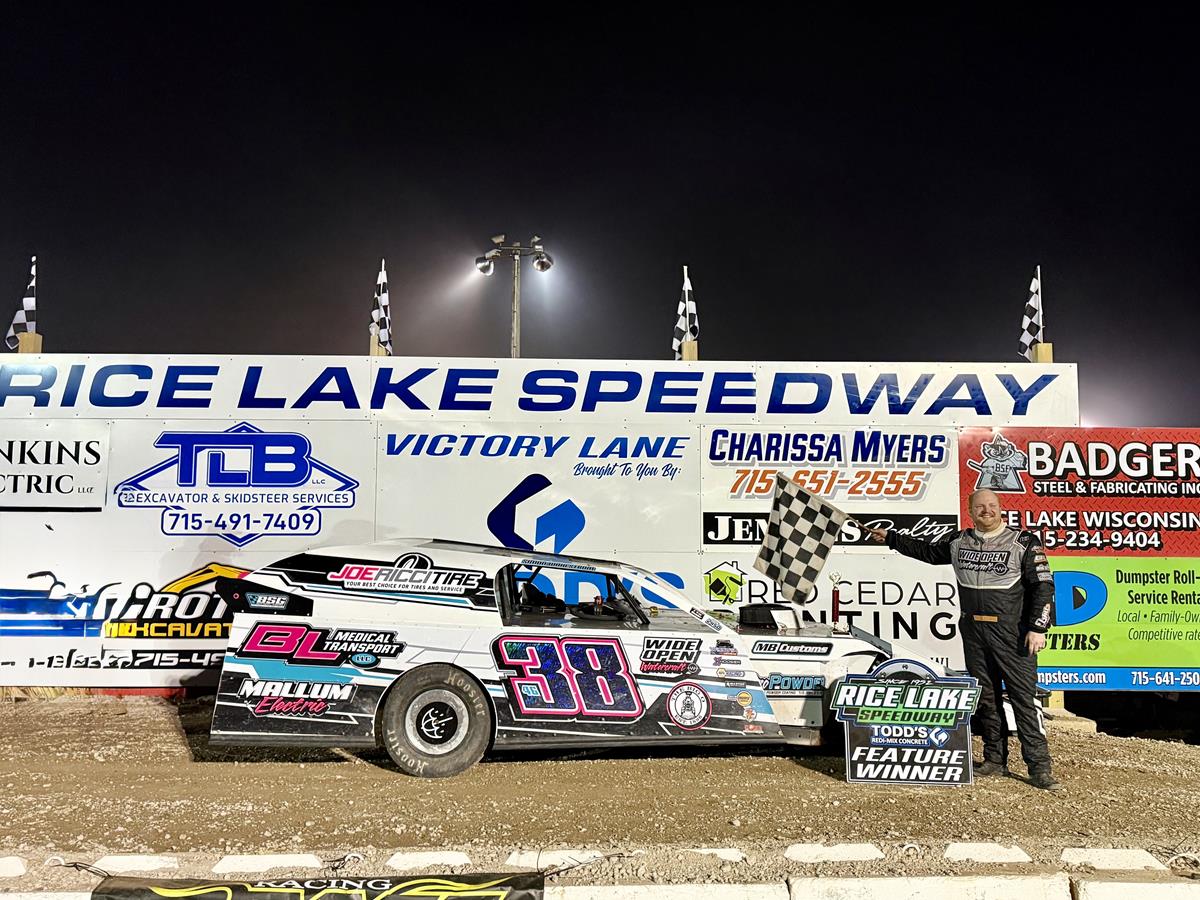 Simon Wahlstrom Wins First Rice Lake Speedway Modified Checkered, Crosby and Traynor Repeat