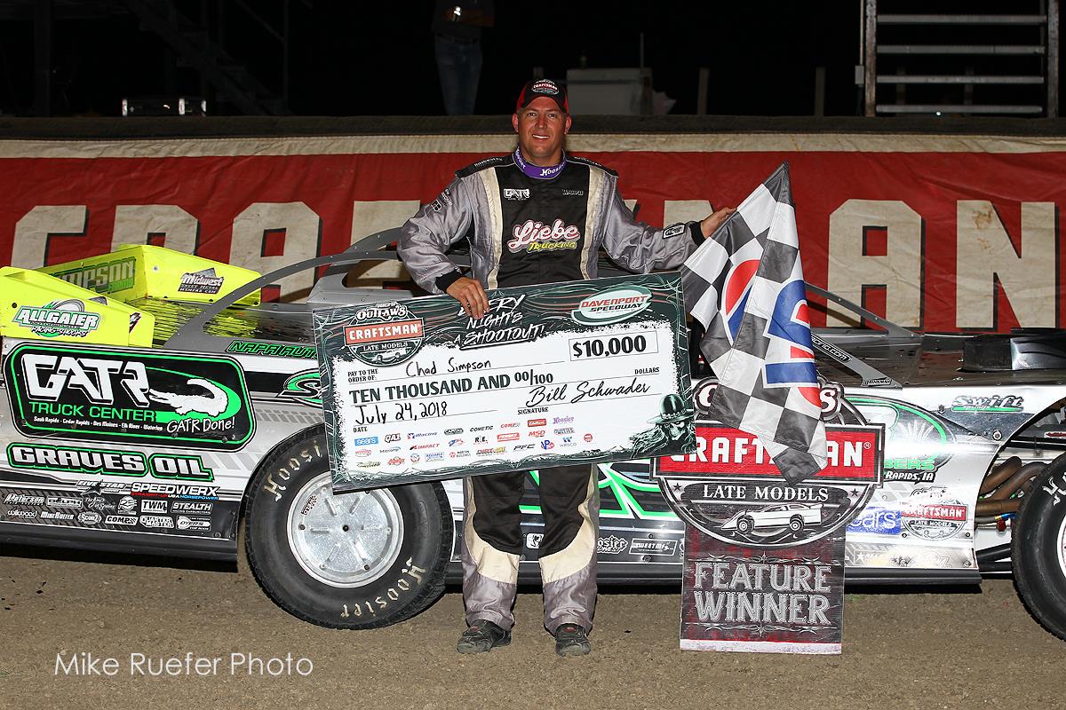 Chad Simpson gets first-ever WOO Late Model win