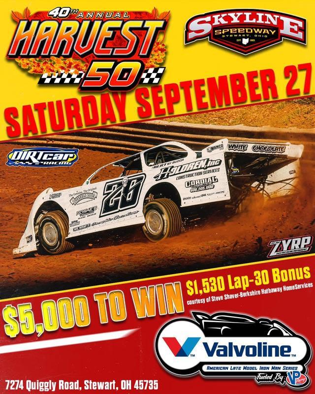 Valvoline American Late Model Iron-Man Series Visits Skyline for 40th Harvest 50 on September 27