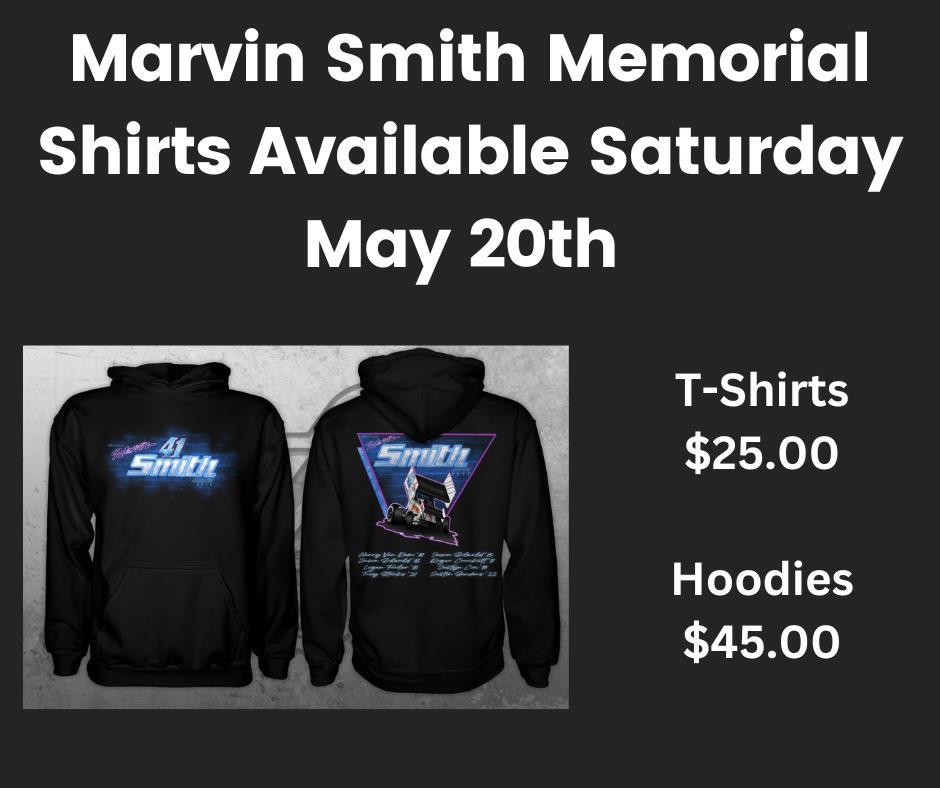 GET YOUR MARVIN SMITH MEMORIAL SHIRTS THIS WEEKEND AT COTTAGE GROVE SPEEDWAY!!