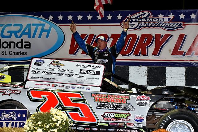 Chad Simpson Leads Flag-To-Flag:  Wins Harvest Hustle Night # 1 at Sycamore
