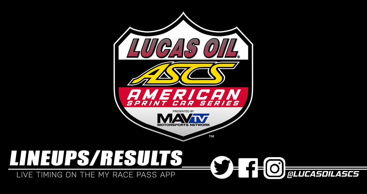 Lineups/Results - Lucas Oil Speedway | Hockett/McMillin Memorial | Night 1