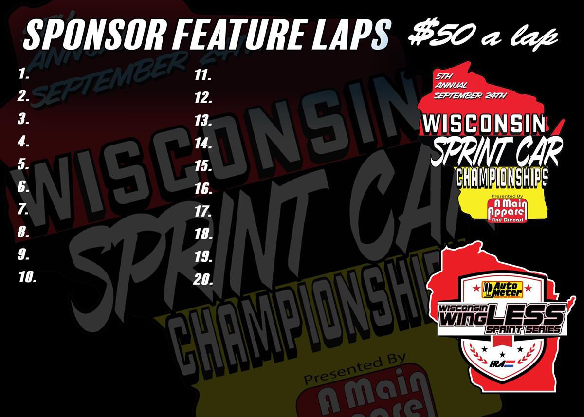 Wisconsin Sprint Car Championships WingLESS Lap Sponsors