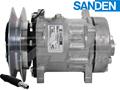 OE Sanden Compressor SD7H15 - 158mm, 1 Groove Clutch 24V
