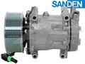 OE Sanden Compressor SD7H15HD - 126mm 12 Groove HD Clutch, 12V