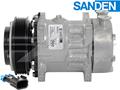 OE Sanden Compressor SPRHD - 125mm, 6 Groove SHD Clutch, 12V