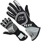 K1 Flex Youth SFI/FIA Nomex Driver Gloves, Black/White