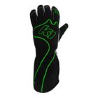 K1 RS1 Kart Gloves, Black/Green - Adult & Youth