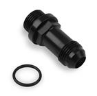  Holley Long -08 AN Male Fuel Inlet Fitting, Black