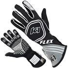K1 Flex SFI/FIA Nomex Driver Gloves, Black/Grey