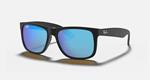 Ray-Ban Justin Rubber, Black/Blue Mirror