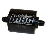 King Short Stainless Inline Fuel Filter -06
