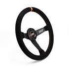 MPI 14 Alum 2.36 Dish Suede Grip Orange Stitch Wheel, Drifting/Track Day/Rally/Off Road