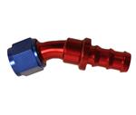 SRP 30° Elbow Push-On Hose Fitting, Red/Blue