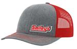 Smileys Adjustable Trucker Hat, Grey/Red