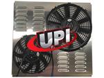 Dual 11 and 9 Fans on Universal Aluminum Shroud with Louvers 20.375 X 19.50