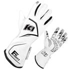 K1 Flight SFI/FIA Driver Gloves, White/Gray