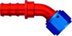 SRP 45° Elbow Push-On Hose Fitting, Red/Blue