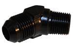 SRP Black 45° Elbow Male AN to Pipe Fitting