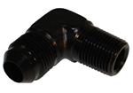 SRP Black 90° Elbow Male AN to Pipe Fitting