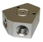 SRP Aluminum Female Fuel Y-Block Fittings, Chrome Look
